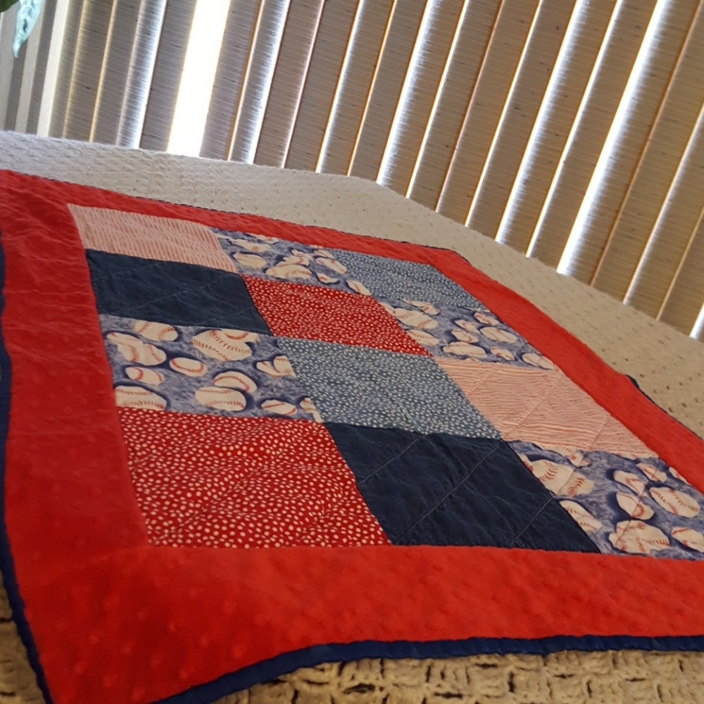 Child's Baseball Print Blanket/Mat.